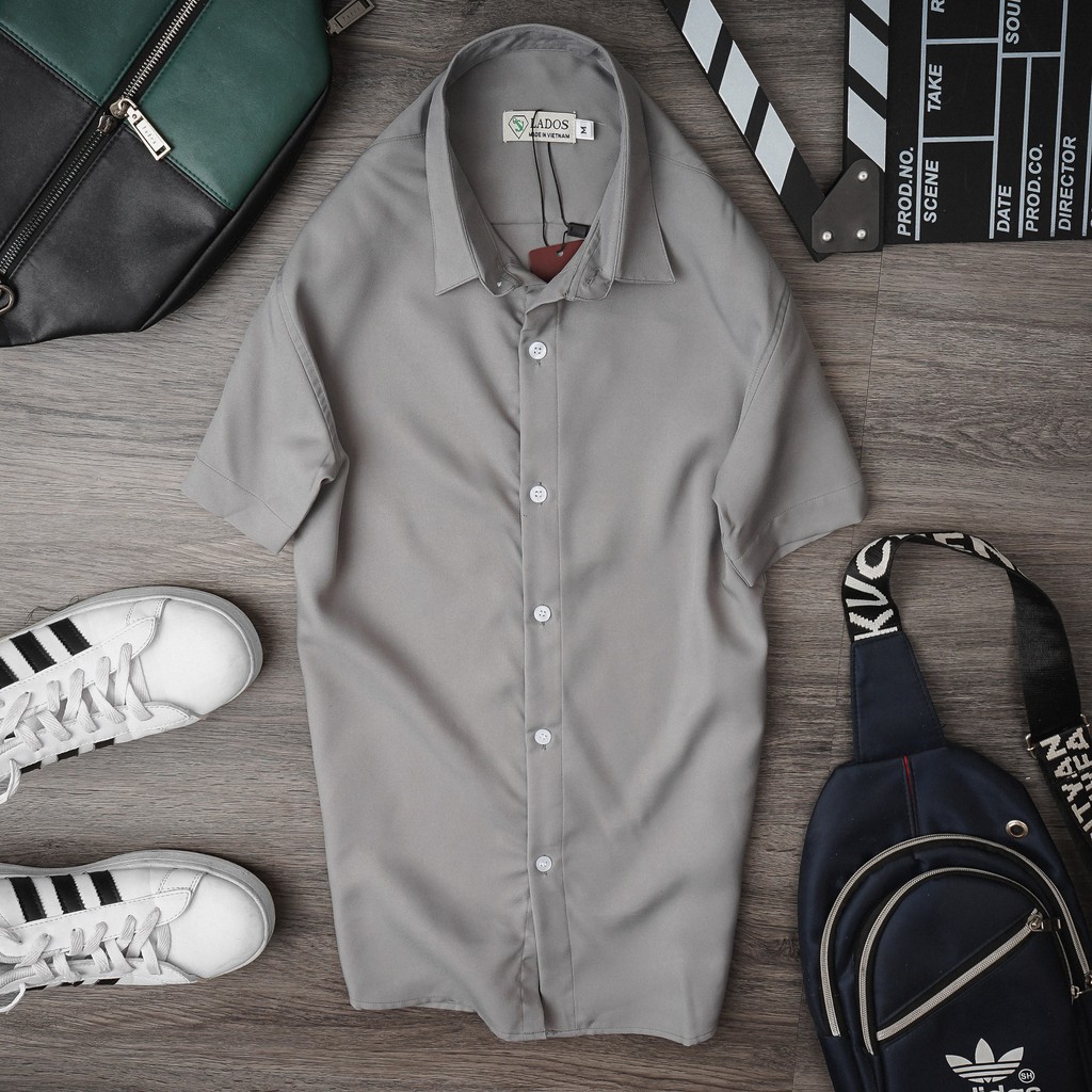 Áo sơ mi nam trơn tay ngắn đủ màu 4Lucky - Y707 chất lụa ít nhăn | BigBuy360 - bigbuy360.vn