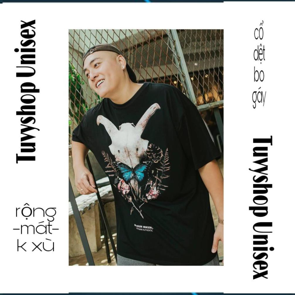 Áo thun Mikenco🔥FREESHIP🔥áo cotton in 5D đen form unisex nam nữ