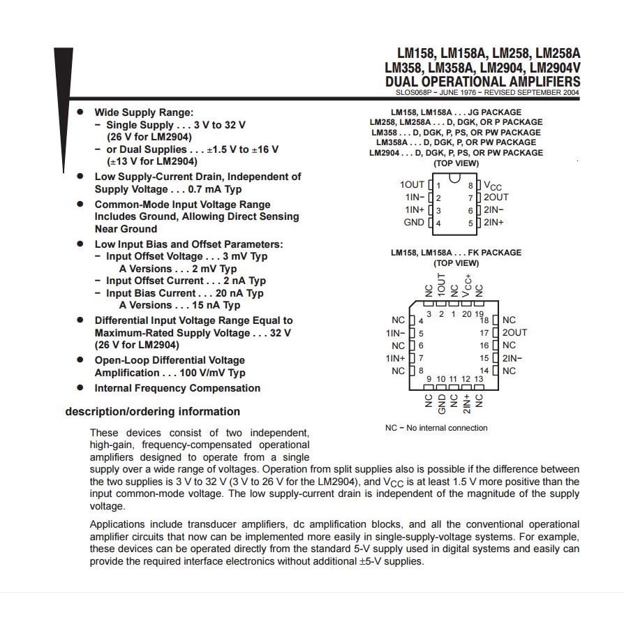 20pcs LM358 LM358N LM358P DIP8 integrated circuits | BigBuy360 - bigbuy360.vn