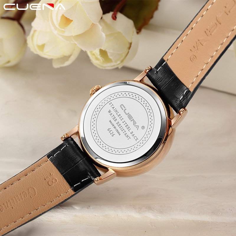 Đồng hồ nữ CUENA 6626 viền đính đá cực xinh + tặng áo phông | BigBuy360 - bigbuy360.vn