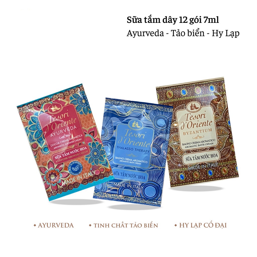 Sữa Tắm Nước Hoa Tesori D'Oriente - Gói Sữa Tắm Xích Ý Dùng Thử Giúp Trắng Da, Cấp Ẩm, Làm Mềm Da 7ml | BigBuy360 - bigbuy360.vn