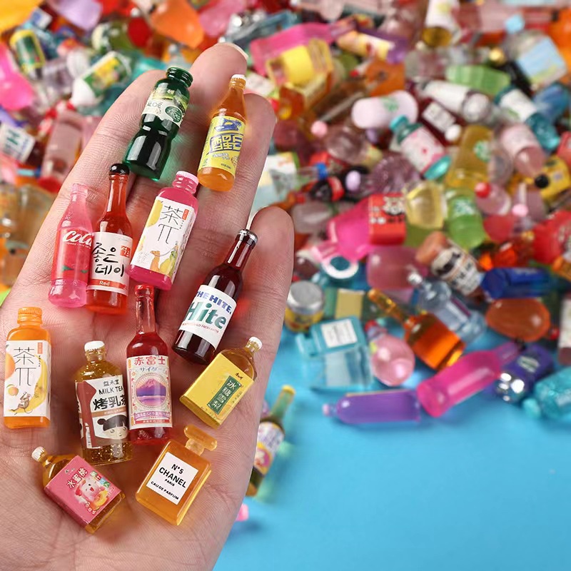 Mới Mô Hình Chai Rượu mini Màu Hồng Dùng Trang Trí Xinh Xắn