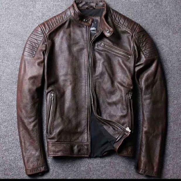 Áo da bò jacket biker - NDD leather