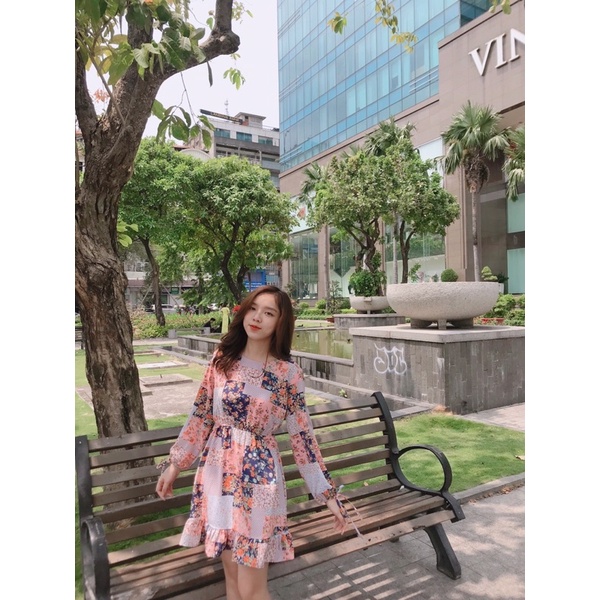 Đầm hoạ tiết vintage xinh