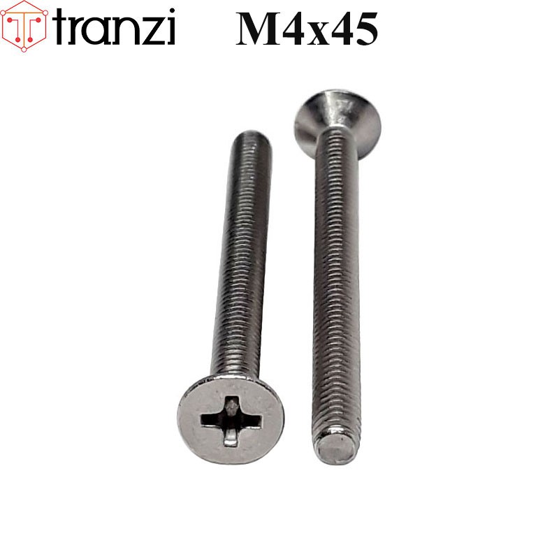 Vít bake đầu bằng thân bu lông inox 304 M4x45 - túi 10 cái