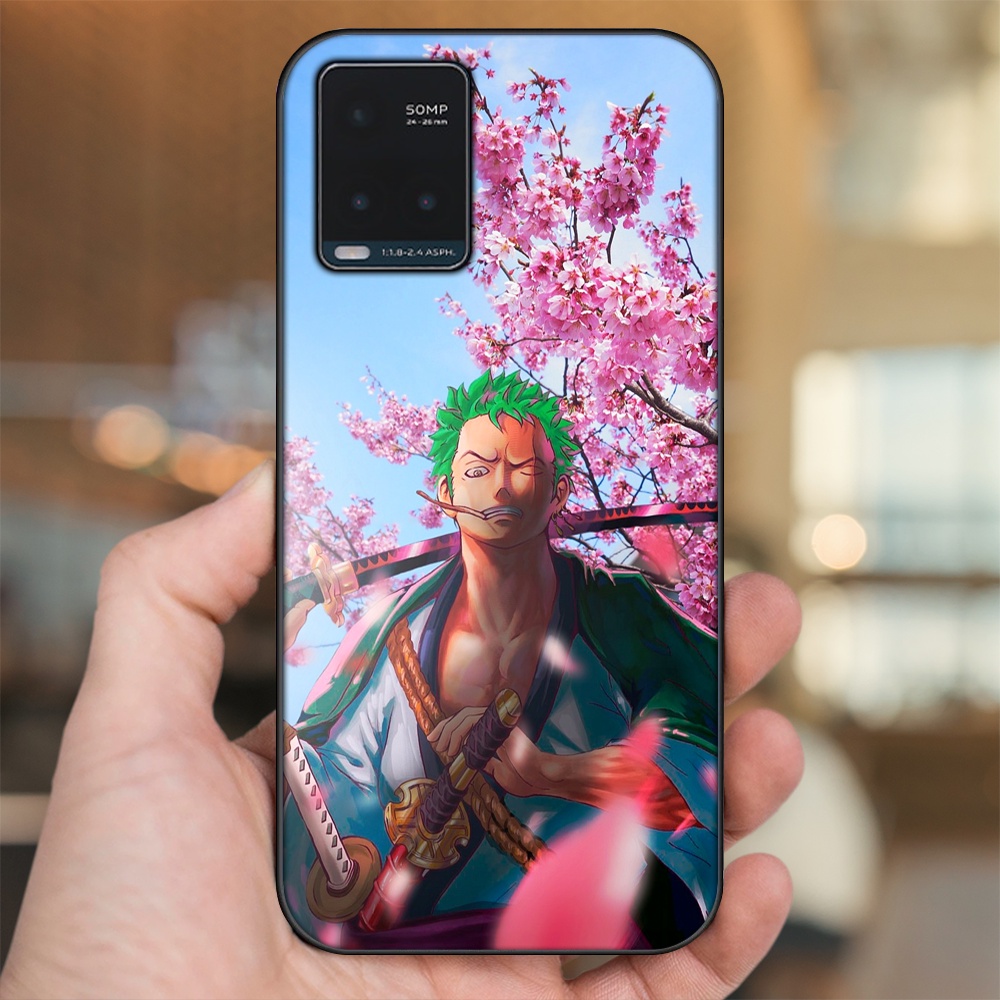 Ốp lưng Vivo Y21s, Y33s viền đen in hình Zoro One Piece