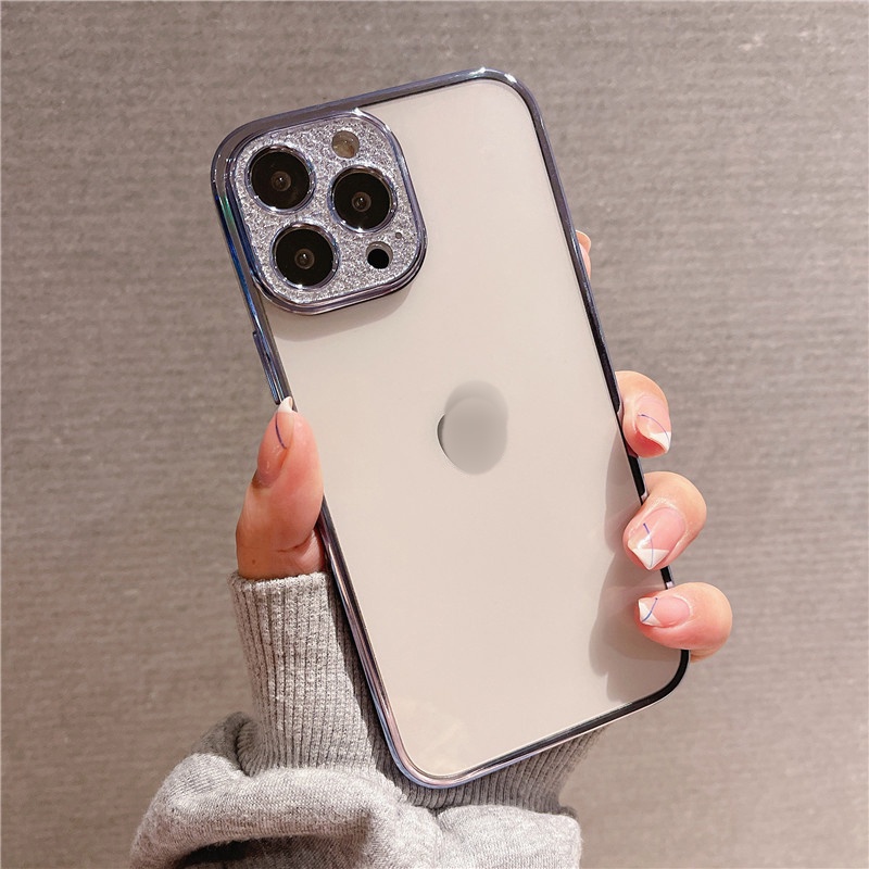 Ốp Điện Thoại Mạ Điện Bảo Vệ Ống Kính Máy Ảnh Cho iPhone 13 12 11 Pro Max i13 i11