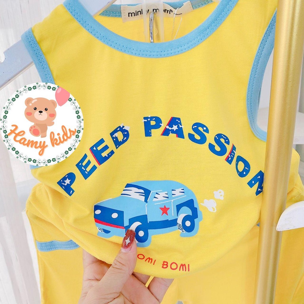 Bộ Ba Lỗ Minky Mom Chính Hãng Bé Trai Bé Gái Vải Thun Lạnh Ô Tô Gấu Khủng Long Cho Bé Từ 0-5 Tuổi Dưới 20kg - Hamykids