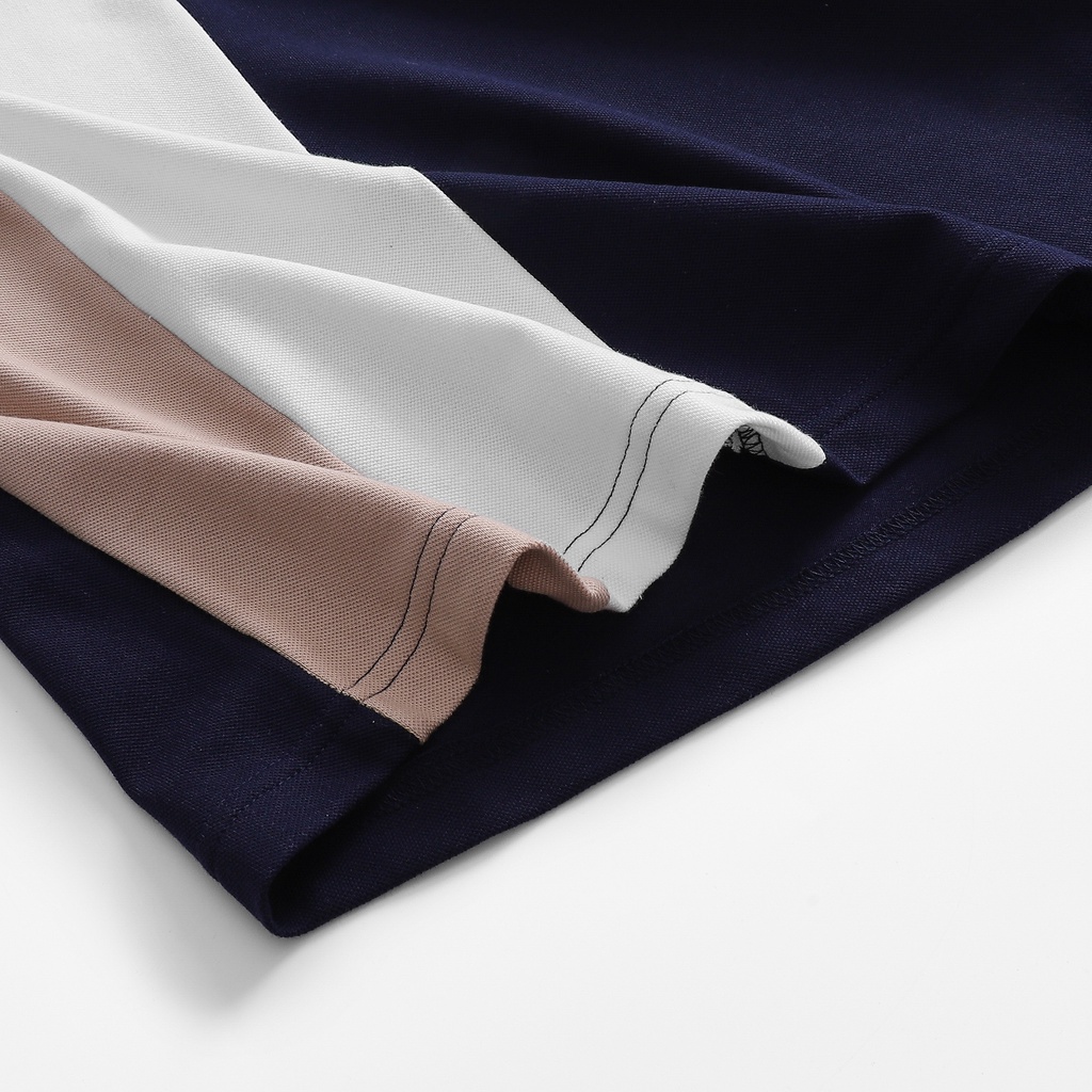 Áo Phông Polo Nam Phối Màu Dọc Thân GRAYHOMME Có Cổ Tay Ngắn Dáng Ôm Vải Cotton Cao Cấp TPG2014