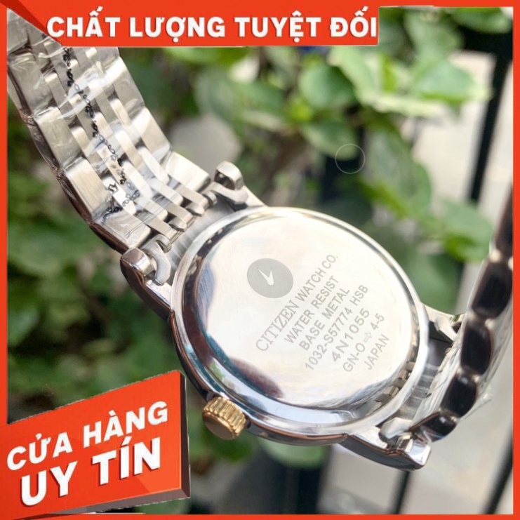 Đồng Hồ Nam citizen Sapphire CZ021 Case 38mm Mặt caro Cọc đá Máy Pin Nhật