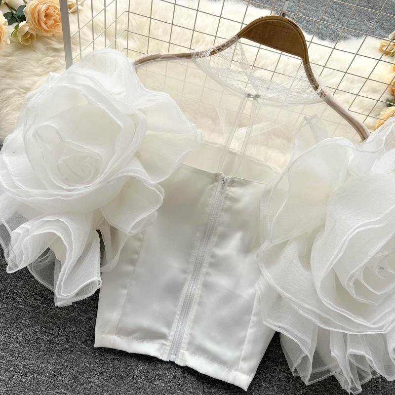 Áo ren trắng tiểu thư hàng thiết kế cao cấp   040722