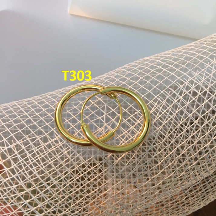 Bông tai nữ T302 Mạ Vàng Khong tròn NaMoo Jewelry