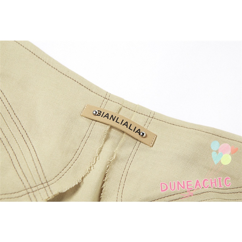 DUNEA Áo Ống Phối Khóa Cài Quyến Rũ Trẻ Trung Cho Bạn Gái