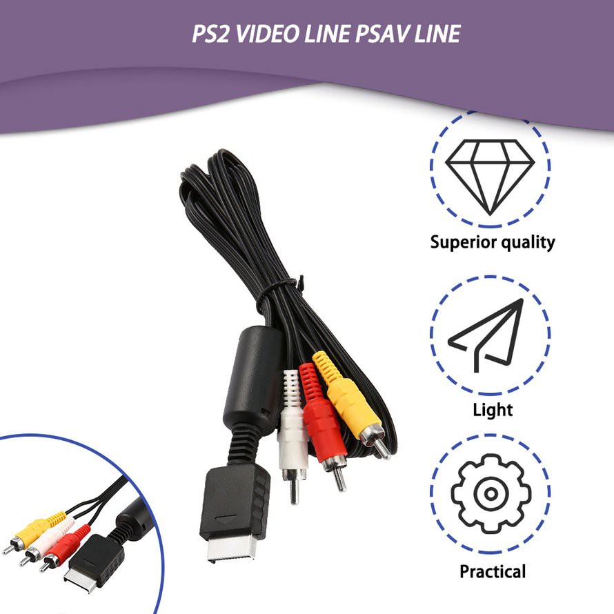 RCA Dây Cáp Av Dài 1.8m Dùng Cho Máy Chơi Game Ps2