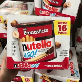 Thùng 16 hộp bánh que nutella chấm socola bơ hạt phỉ (Tcg 832gr) - Mỹ