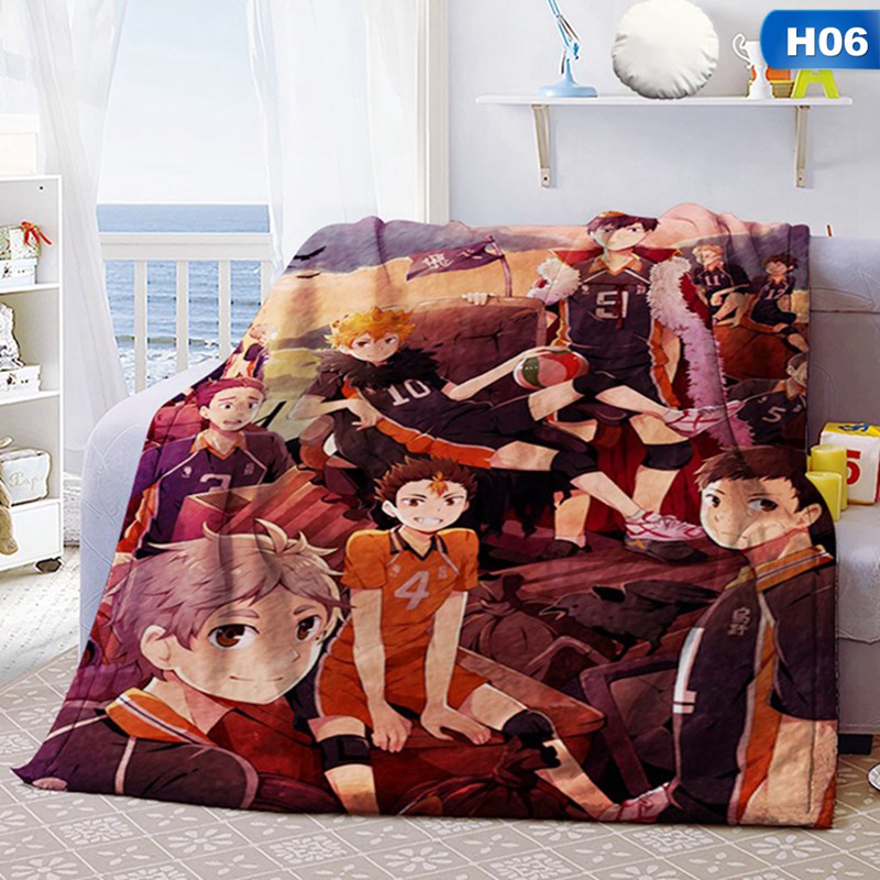 Chăn đắp ghế sofa bằng flannel mềm mại in hình anime Haikyuu