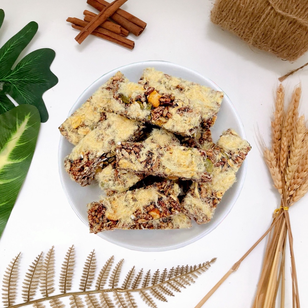 Bánh gạo lứt ngũ cốc ăn kiêng giảm cân rong biển chà bông Vietpurity, granola dạng thanh, ăn vặt healthy, eatclean