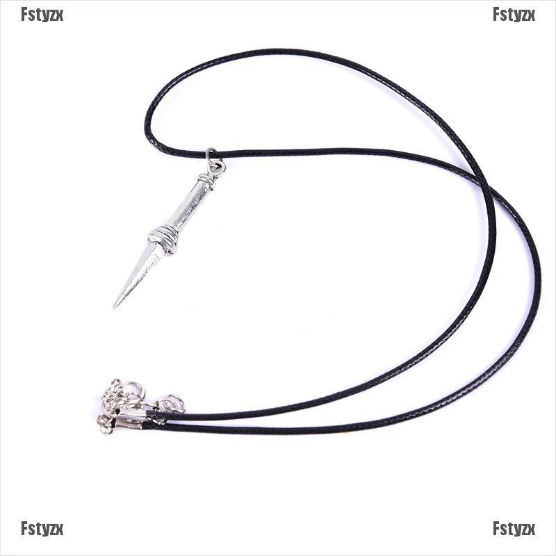 Fstyzx Angel Sword Dagger Vintage Rope Leather Necklace Women Men Pendant Choker Gift