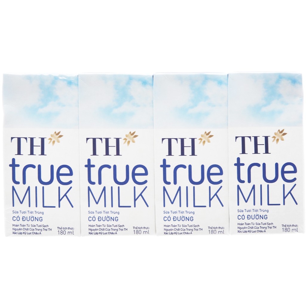 Thùng 48 hộp sữa tươi tiệt trùng có đường TH true MILK 180ml