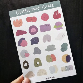 Tấm 24 sticker biểu tượng cảm xúc nhiều màu sắc đáng yêu - STS003 (Ảnh thật tự chụp)