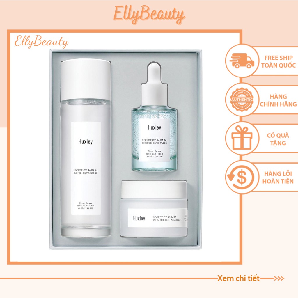 BỘ KEM DƯỠNG Trắng Da - Dưỡng Ẩm - Chống Lão Hóa, Phục hồi da cao cấp Huxley Hydration Trio Set – Hàn quốc