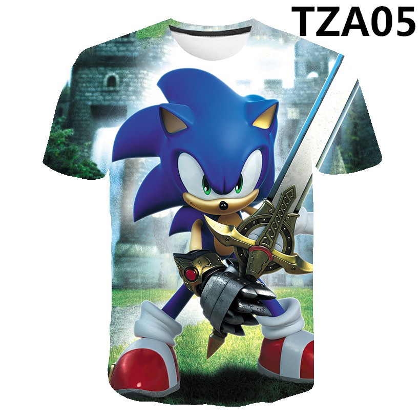 Áo Thun Tay Ngắn In Hình Nhím Sonic 3D Thời Trang Cho Bé