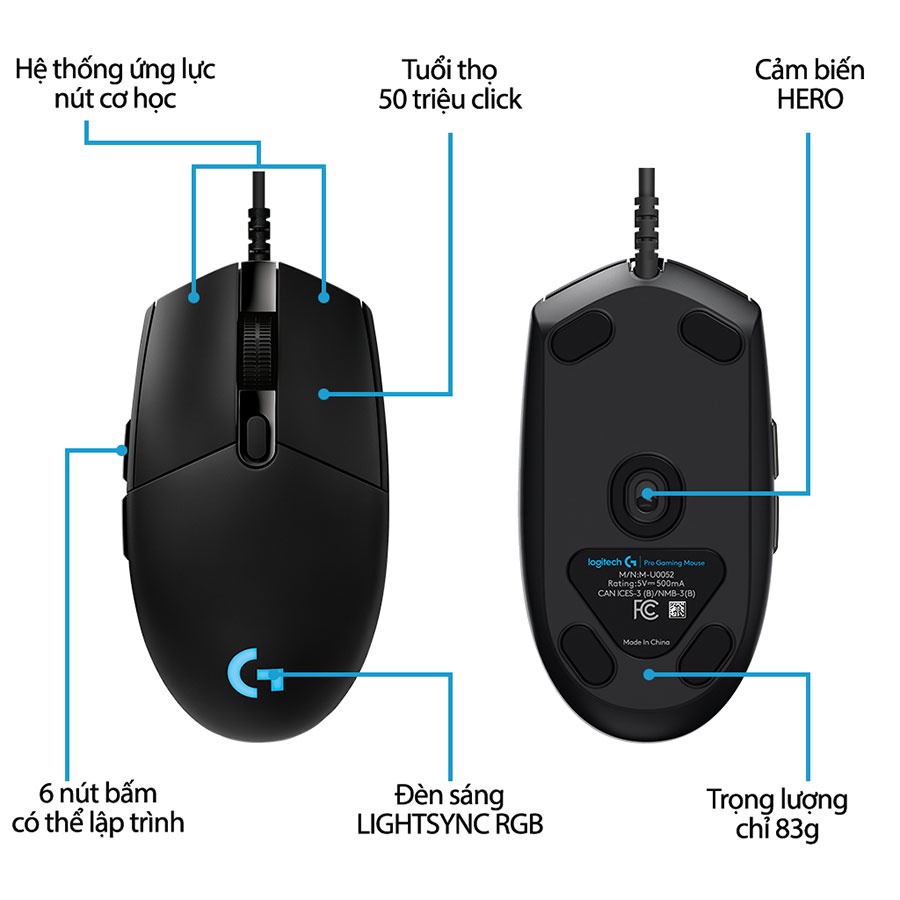 Chuột chơi game Logitech G Pro Hero 16K Hàng chính hãng