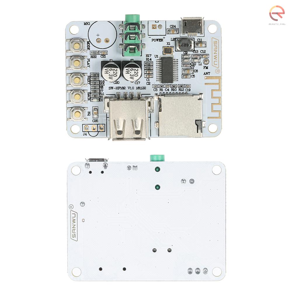 USB DC 5V Bluetooth 2.1 Audio Receiver Board Wireless Stereo Music Module with TF Card Slot