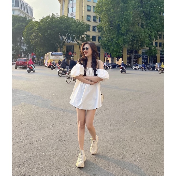 Áo trễ vai form giấu quần tiểu thư xinh đẹp