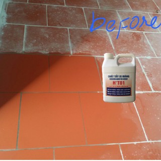 Chất tẩy xi măng ht01 can 5 lít, tẩy ron loại mạnh, tặng kèm miếng cọ xi măng + găng tay cao su