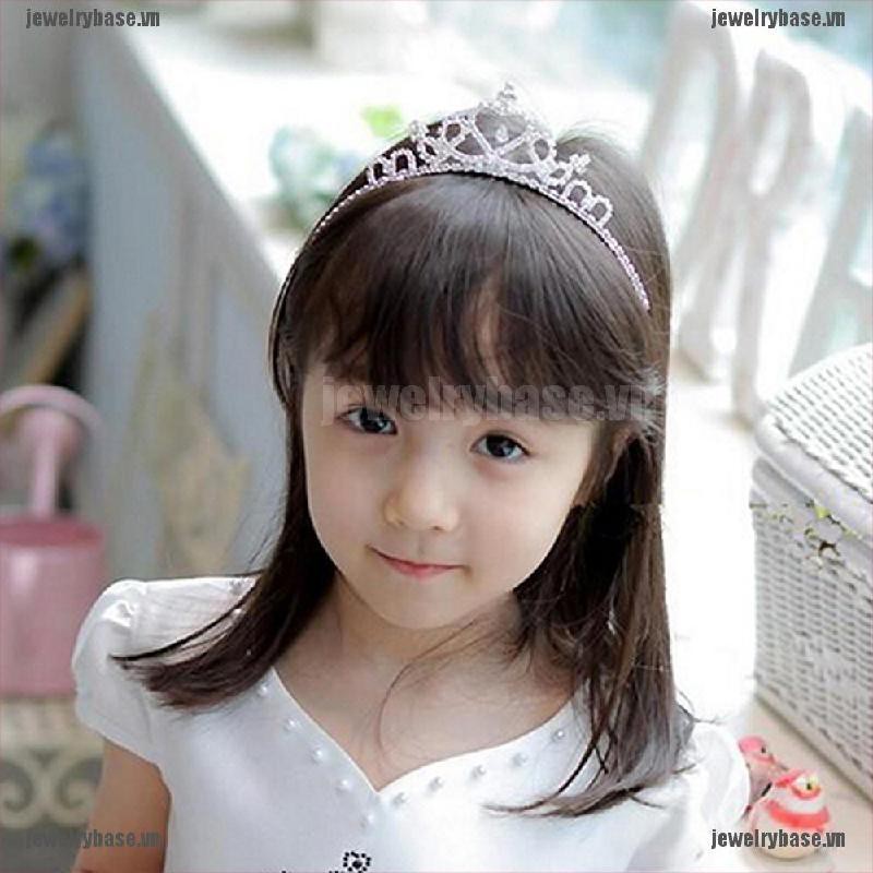 [Base] 1pcs Baby Girls Princess Hairband Child Party Bridal Crown Headband Crystal Diamond Tiara [VN]