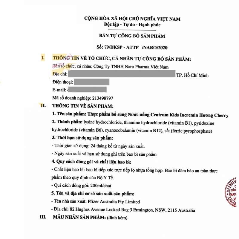 Siro Cho Trẻ Biếng Ăn Centrum Kids Incremin Iron Mixture