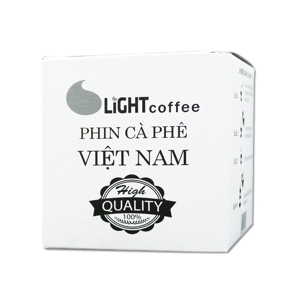 Combo phin pha cà phê inox cao cấp và cà phê hạt nguyên chất 100% Robusta đặc biệt Light Coffee 500gr