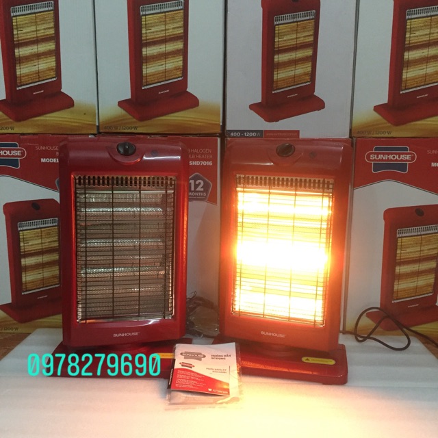 [HÀNG MỚI 2020] LINH KIỆN BÓNG SƯỞI ĐIỆN 3 BÓNG HALOGEN SUNHOUSE SHD7016 ĐỎ CÓ QUAY VÀ SƯỞI QUẠT THÂN CAO SHD7006