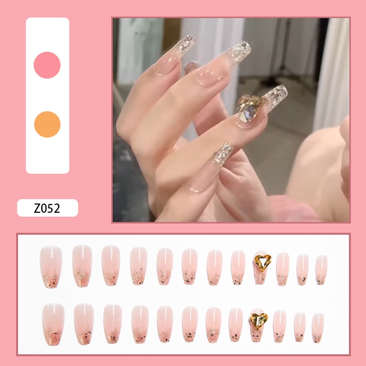 Bộ 24 móng tay giả/Nail đính đá kèm keo - mẫu hot