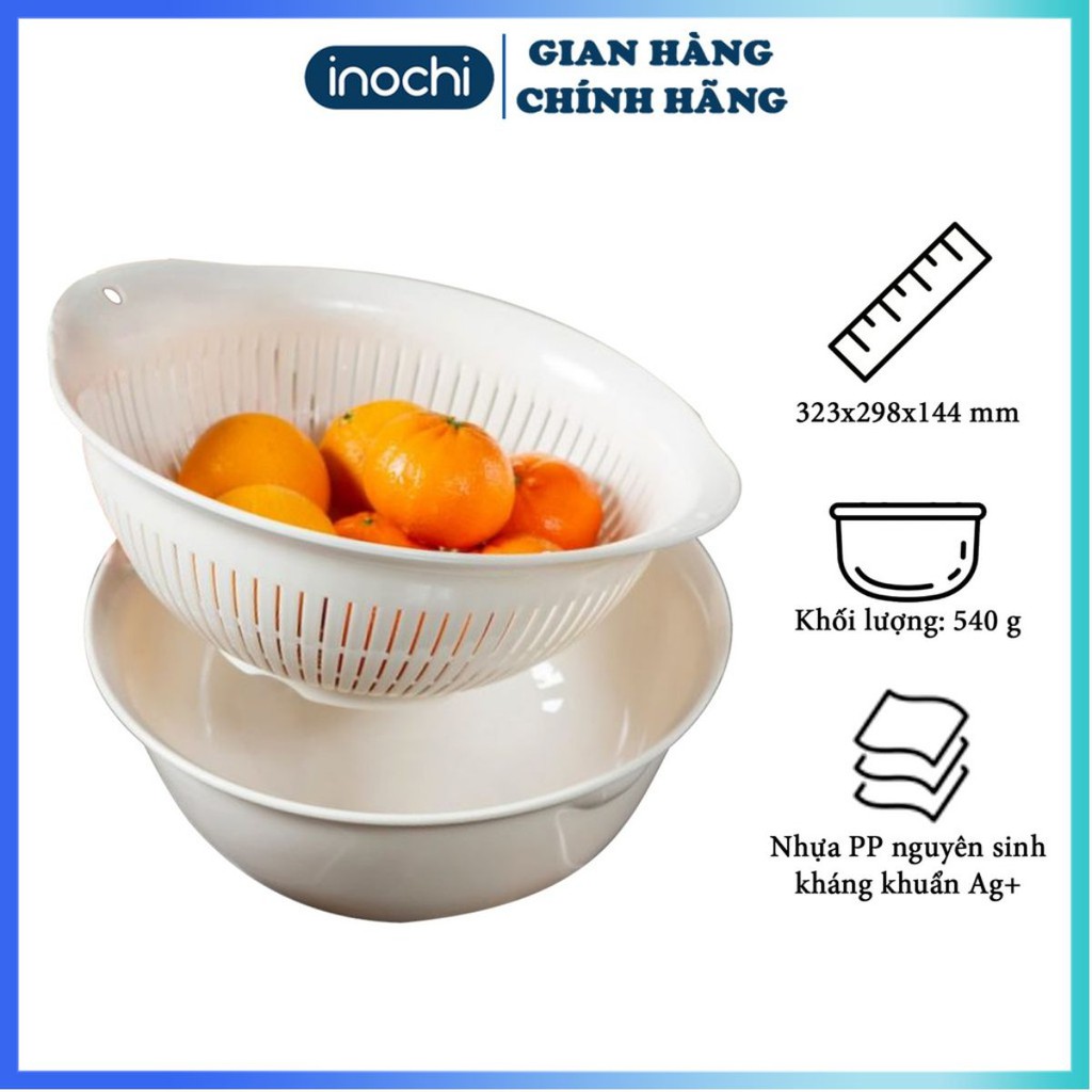 [CÓ QUÀ TẶNG] Bộ thau rổ nhựa -Cao Cấp Yoko Inochii Nhật Bản Loại Lớn Nhựa Cao Cấp Chắc Chắn An Toàn Cho Sức Khoẻ