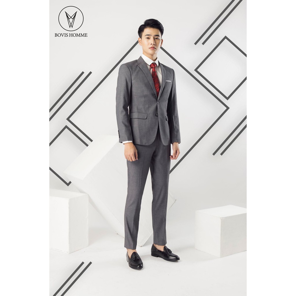 Vest bộ nam Bovis Homme, màu xám đậm 39 AV074, form slim, chất liệu cotton lạnh, mặt vải mịn, thoáng mát.