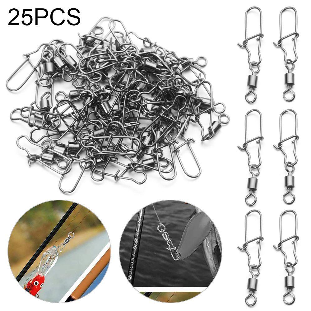 Set 25 Móc Khóa Mồi Câu Cá Hình Số 8 Bằng Thép Không Gỉ