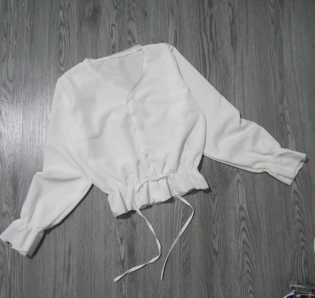 [Mã 153FASHIONSALE1 giảm 10K đơn 50K] Áo rúm tay ren cổ TT12