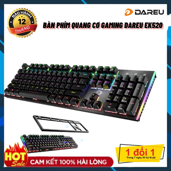 Bàn Phím Máy Tính Quang Cơ Gaming DAREU EK520 Chống Nước Chính Hãng bảo hành 12 tháng