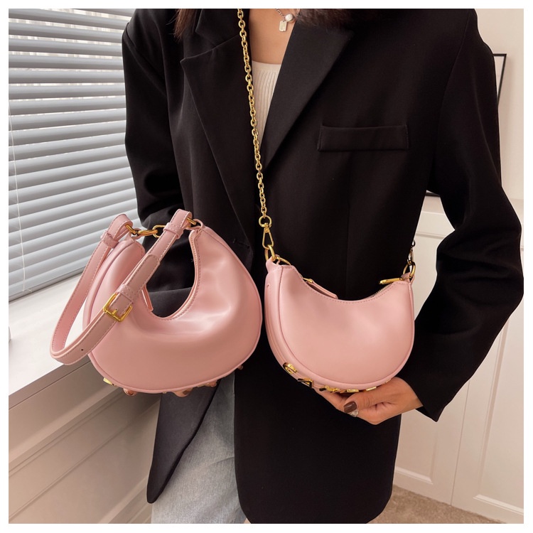 Túi Đeo JASMIN NOIR chéo da PU hình bán nguyệt xinh xắn cho nữ