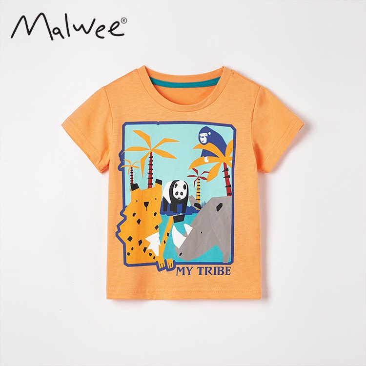 Áo thun hè cotton họa tiết động vật cho bé trai 2-8 tuổi Mẫu mới 2022 - Little Maven Official Store