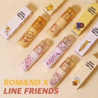 [Rom&amp;nd] Son Tint siêu lì Hàn Quốc Romand Line Line Friends Juicy Lasting Tint Mini 2g