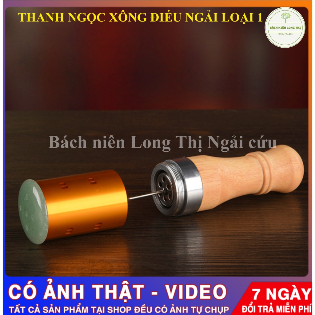 Thanh gỗ đầu ngọc hơ điếu ngải giác hơi, xông ngải, lăn ngải