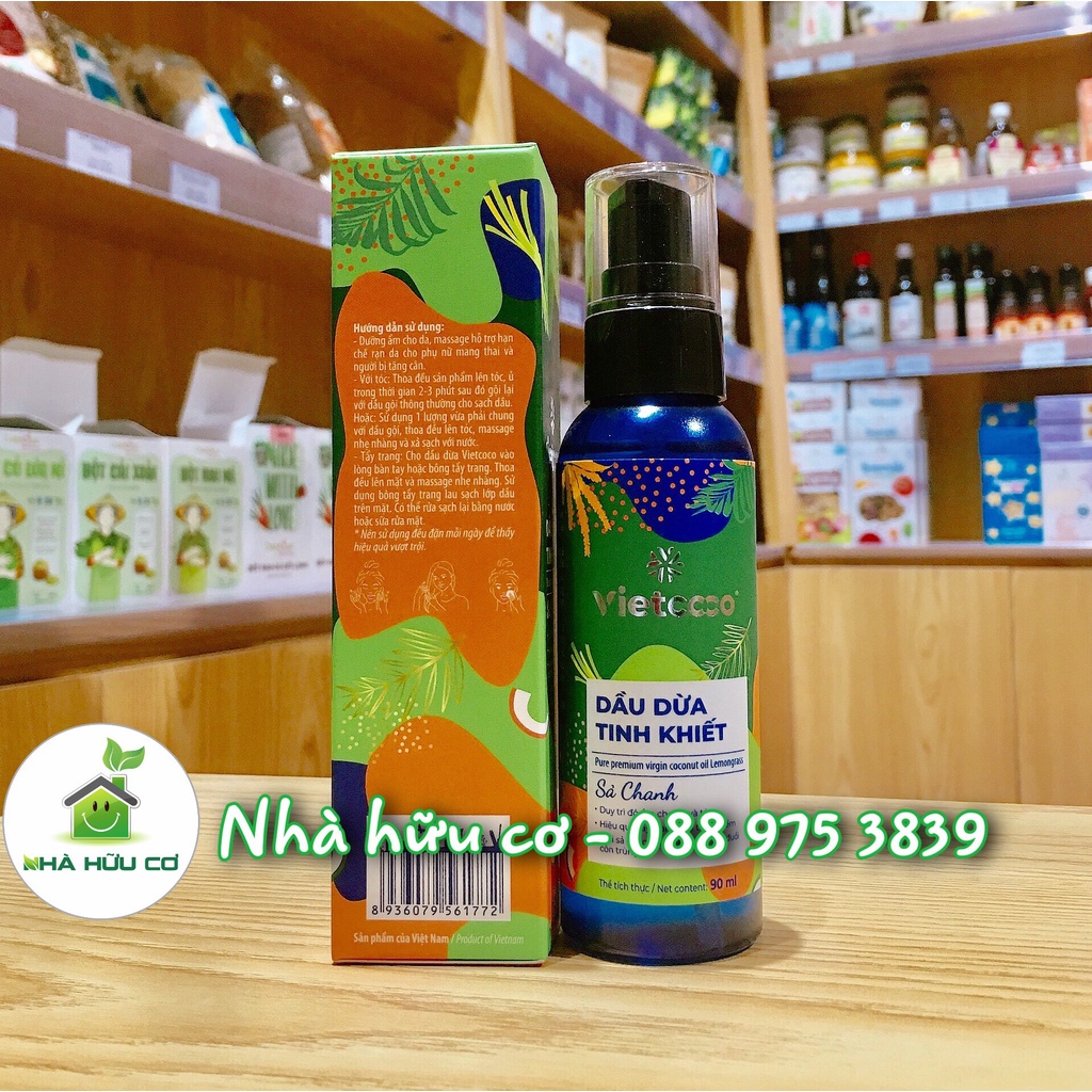 Dầu dừa hữu cơ nguyên chất ép lạnh Vietcoco - Dầu dừa nguyên chất Organic- Date: 2025 - NHÀ HỮU CƠ