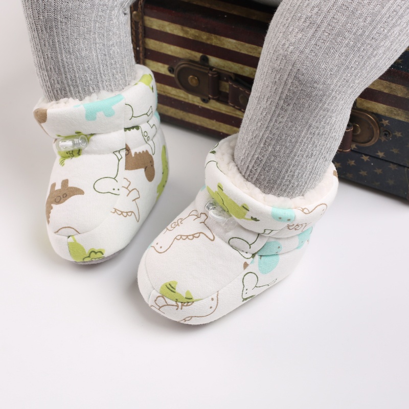 Giày Bốt Cotton Cổ Cao Chống Trượt In Họa Tiết Hoạt Hình Nhiều Màu Thời Trang Mùa Đông Cho Bé Gái 0-18 Tháng Tuổi