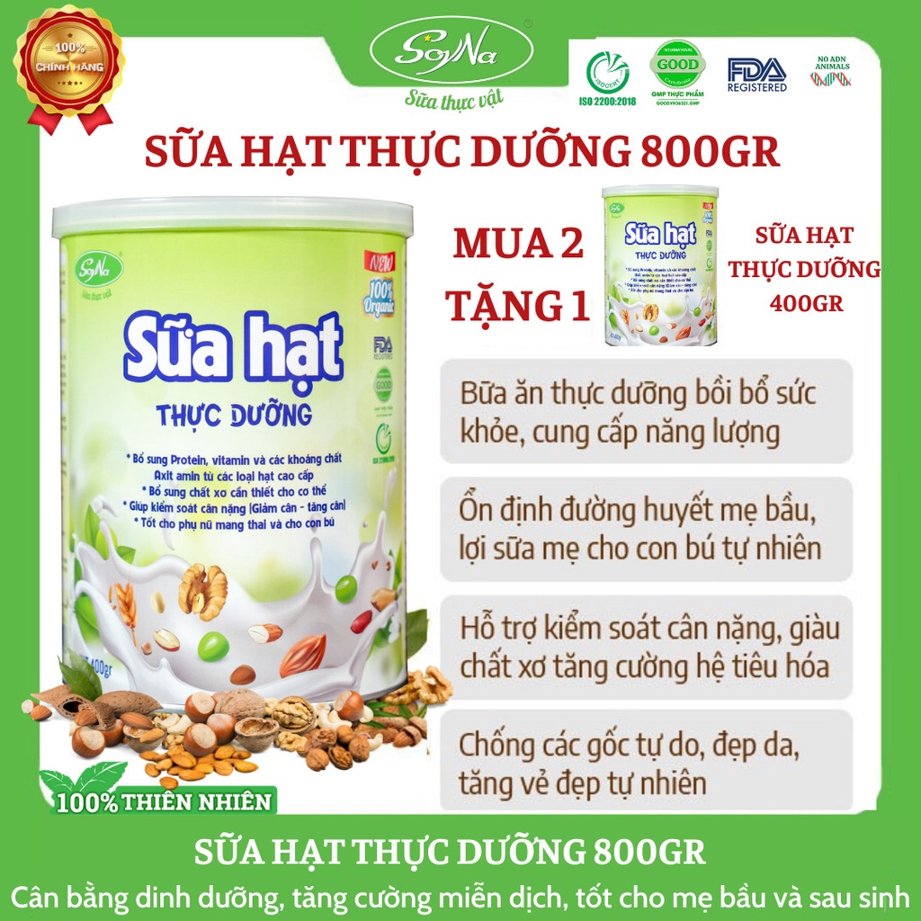 [CÔNG TY] SỮA HẠT THỰC DƯỠNG SOYNA - HỘP 400GR, 800GR