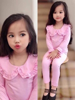 Bộ ngủ cổ bèo cho bé.