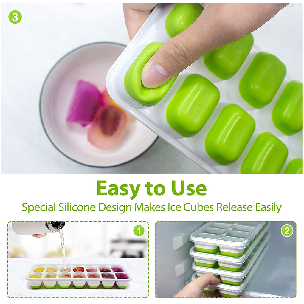 Khay silicon làm socola nước đá thiết kế 14 ô kèm nắp đậy