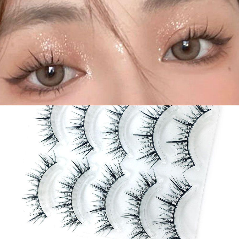 Bộ 5 Cặp Lông Mi Giả Mềm Mại Màu Đen Trang Điểm Tự Nhiên